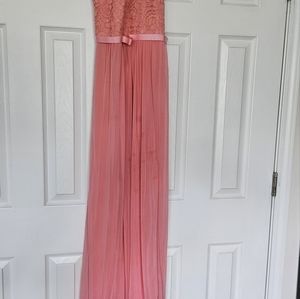 Pink David's Bridal bridesmaid dress